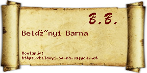 Belányi Barna névjegykártya
