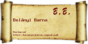 Belányi Barna névjegykártya