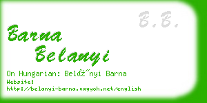 barna belanyi business card